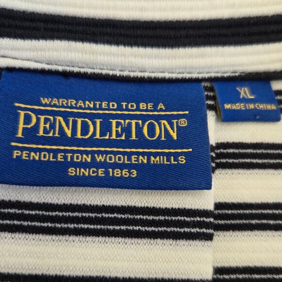 Pendleton Womens Black & White Striped Swing Jacket Button Front Pockets XL - Picture 9 of 11